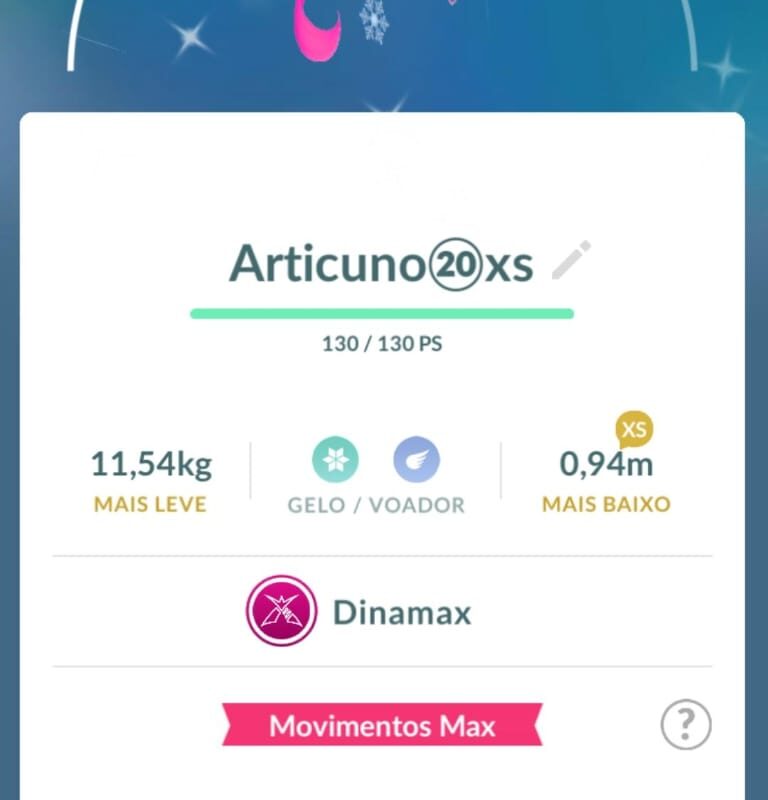 Articuno Dinamax XS Shiny