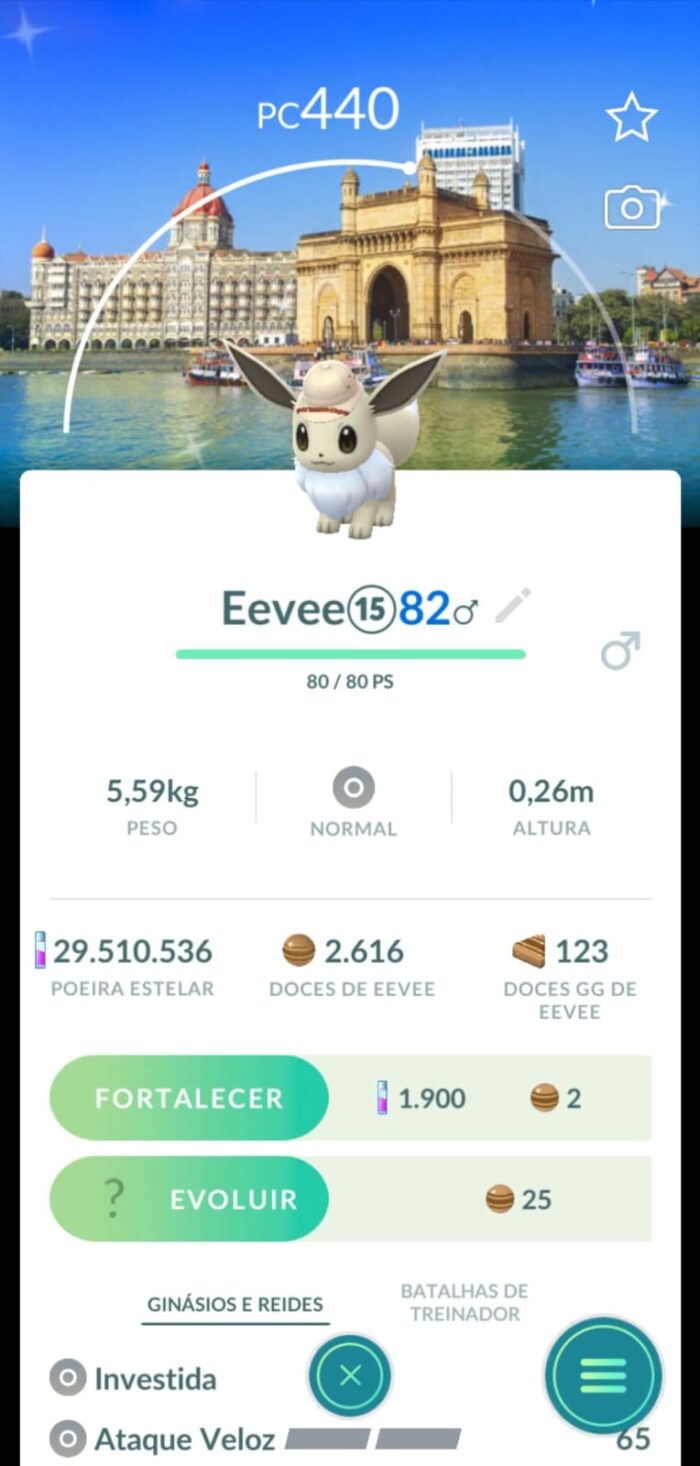 Eevee Com Fundo Especial de Mumbai