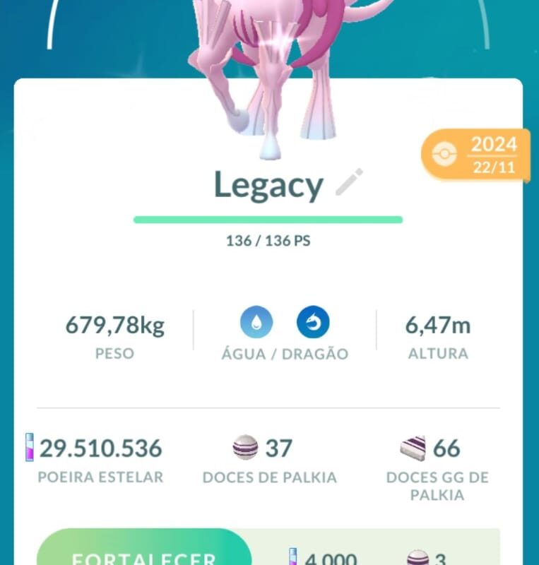 Palkia Origem Shiny ( com ataque Legacy )