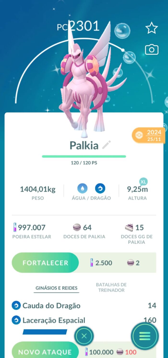 Palkia shiny (com laceração especial)
