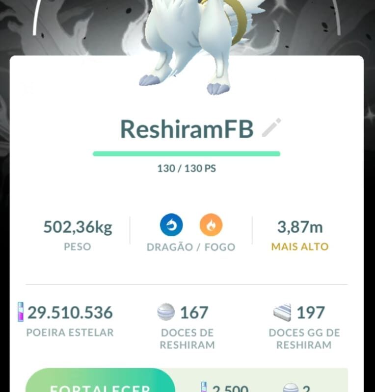 Reshiram Fundo Black Shiny